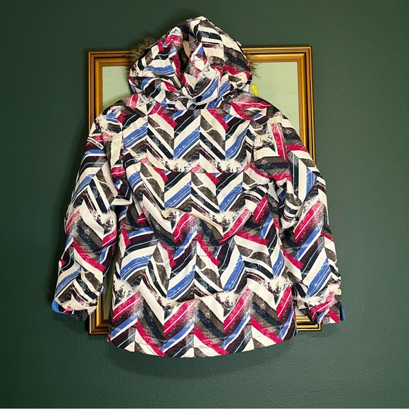 Ride Malibu Snowboard Jacket, Girls Youth Medium (10-12), Chevron Print - Picture 7 of 9
